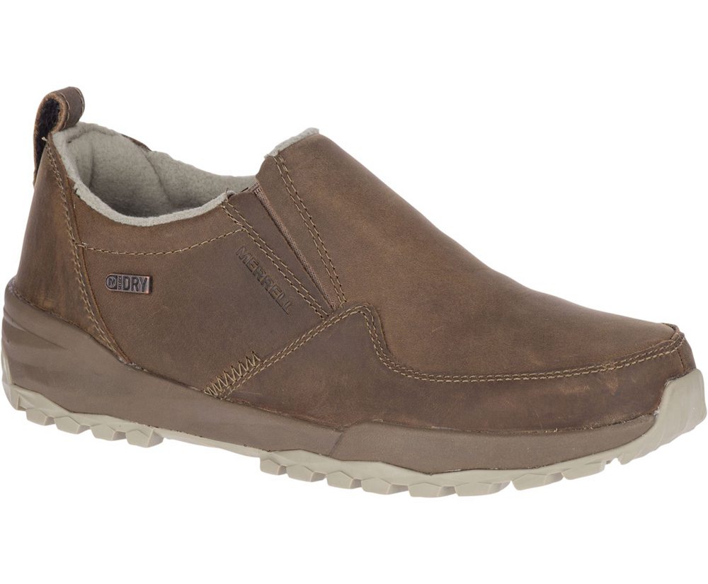 Merrell Slip Ons Brown - Icepack Guide Moc Polar Waterproof - Womens 05USLVMPC